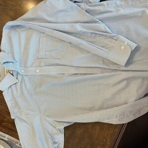 Hand stitched Classic Blue Pinstripe Dress Shirt‎ by Eagle Shirtmakers​